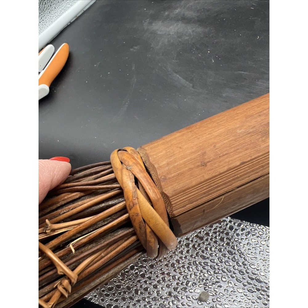 Hearth Broom Natural Straw Craft Whisk Broom Handle 33"  Handmade Cobweb Broom - Picture 9 of 9